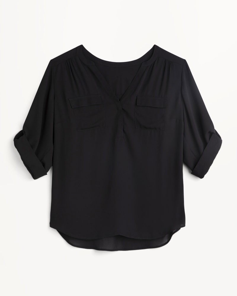 Front of plus size Florence Three-Quarter Sleeve Blouse by Philosophy | Dia&Co | dia_product_style_image_id:163839